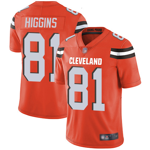 Cleveland Browns Rashard Higgins Men Orange Limited Jersey 81 NFL Football Alternate Vapor Untouchable